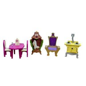 KIDCRAFT Disney beauty & beast dollhouse castle wardrobe stove throne furniture